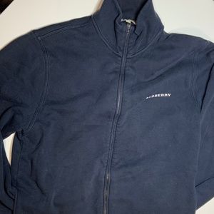 Burberry Navy Blue Zip-Up Sweatshirt
